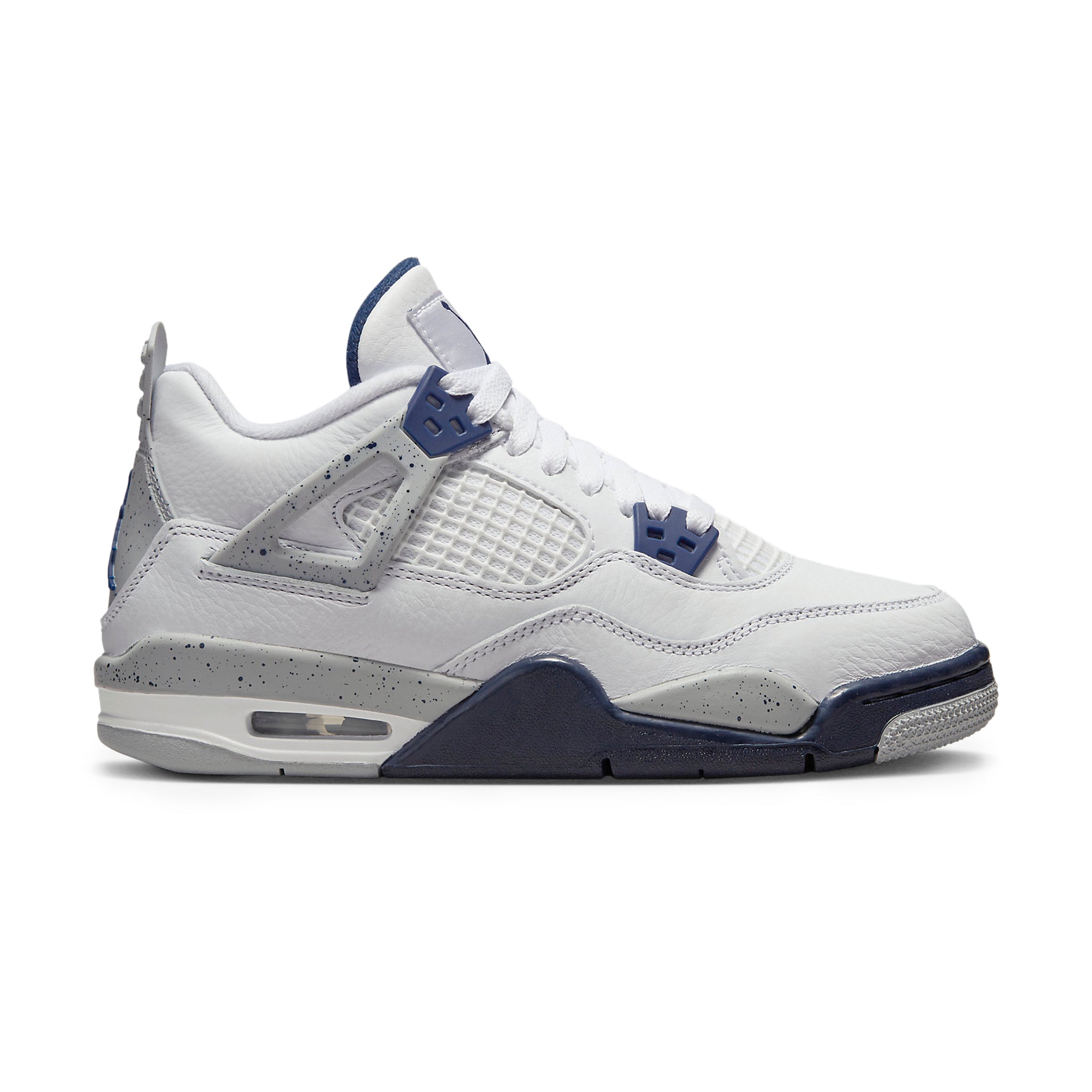 Side view of Air Jordan 4 Retro Midnight Navy (GS) 408452-140